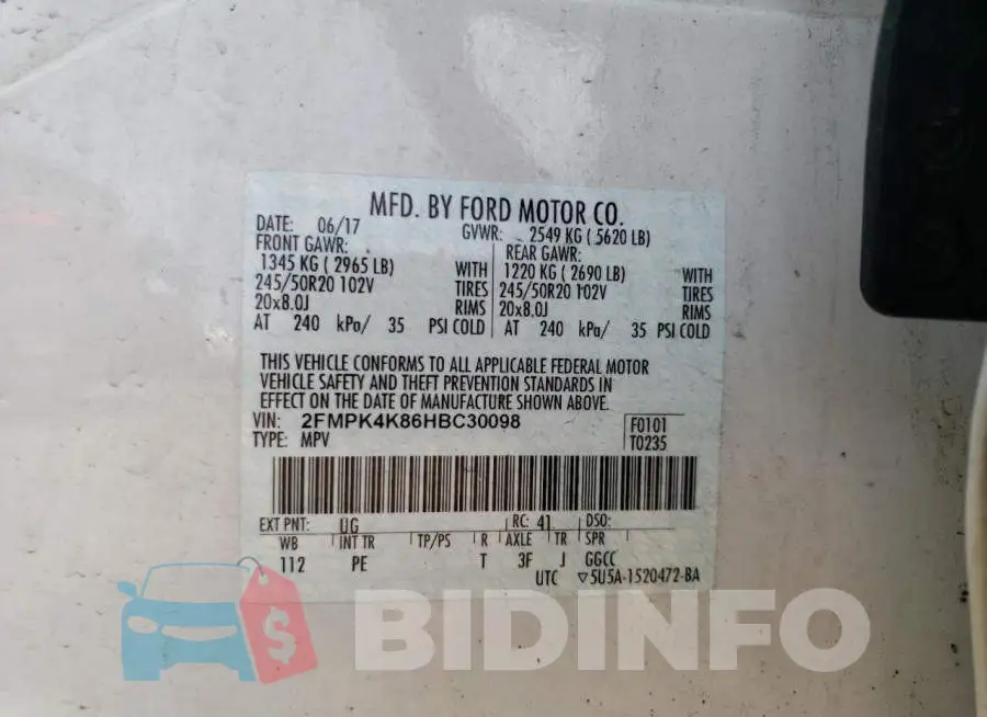 2FMPK4K86HBC30098 Photo# 13