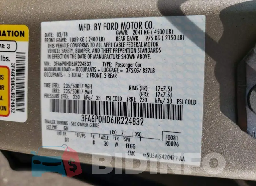3FA6P0HD6JR224832 Photo# 12