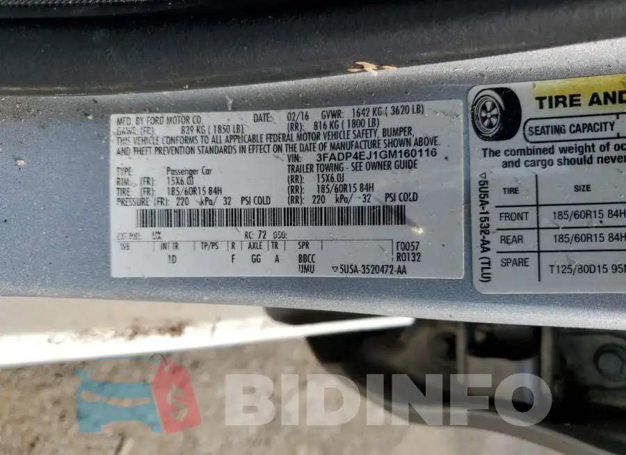 3FADP4EJ1GM160116 Photo# 12