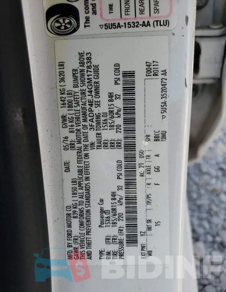 3FADP4EJ4GM178383 Photo# 12