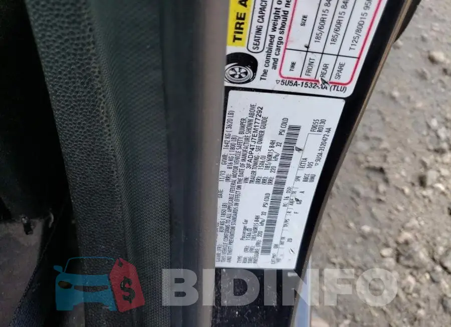 3FADP4TJ7EM177292 Photo# 12