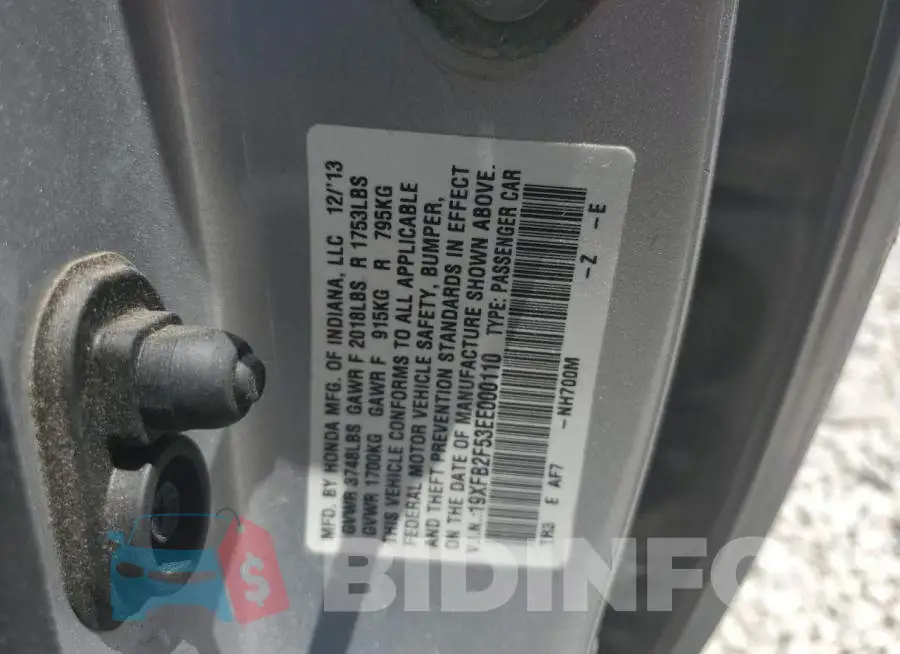 19XFB2F53EE000110 Photo# 12
