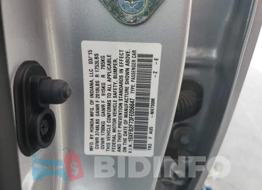 19XFB2F73FE056647 Photo# 12