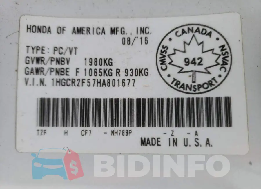 1HGCR2F57HA801677 Photo# 12