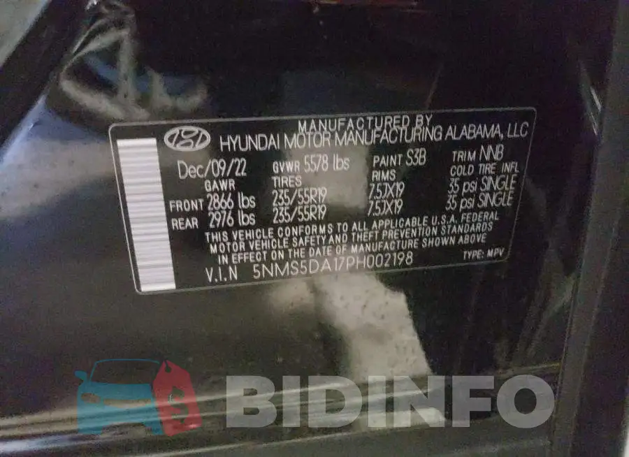 5NMS5DA17PH002198 Photo# 13