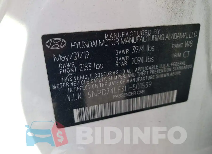 5NPD74LF3LH501539 Photo# 13