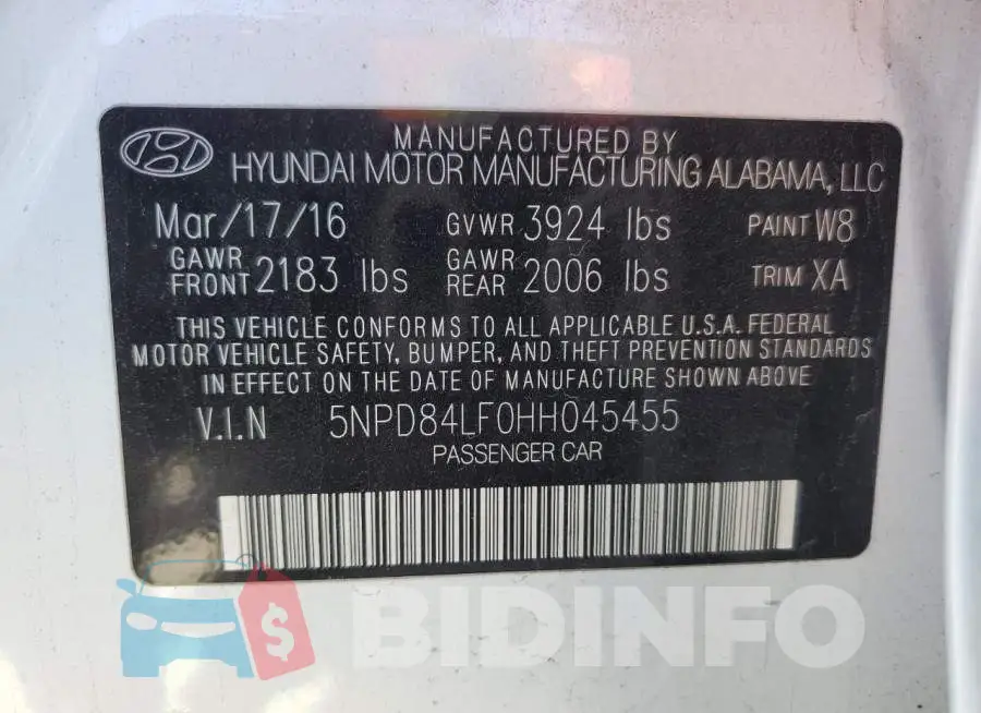 5NPD84LF0HH045455 Photo# 12