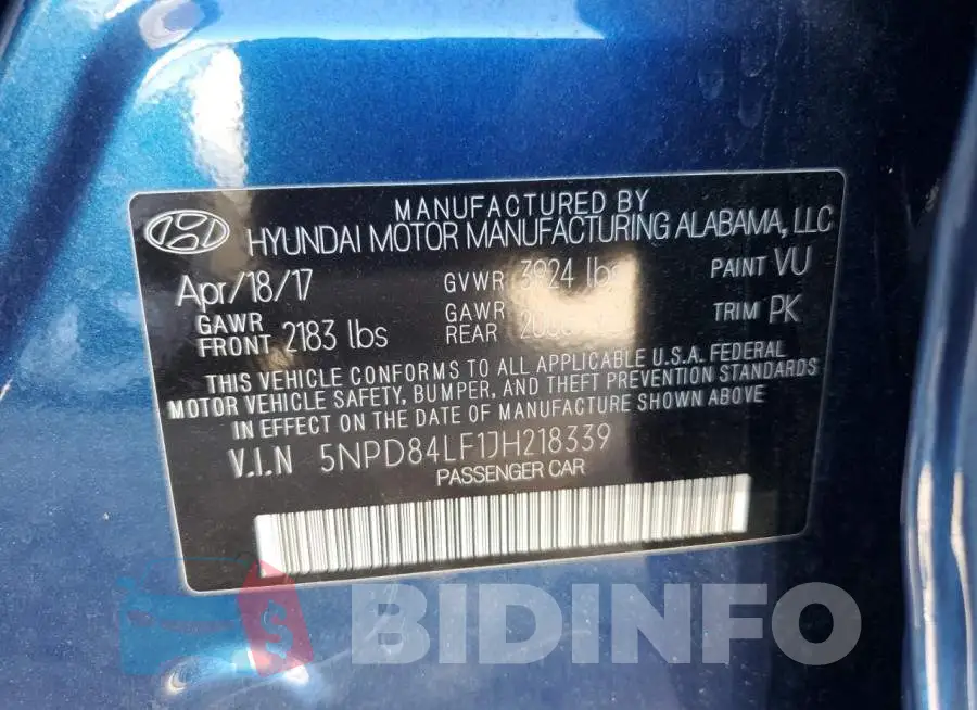 5NPD84LF1JH218339 Photo# 12