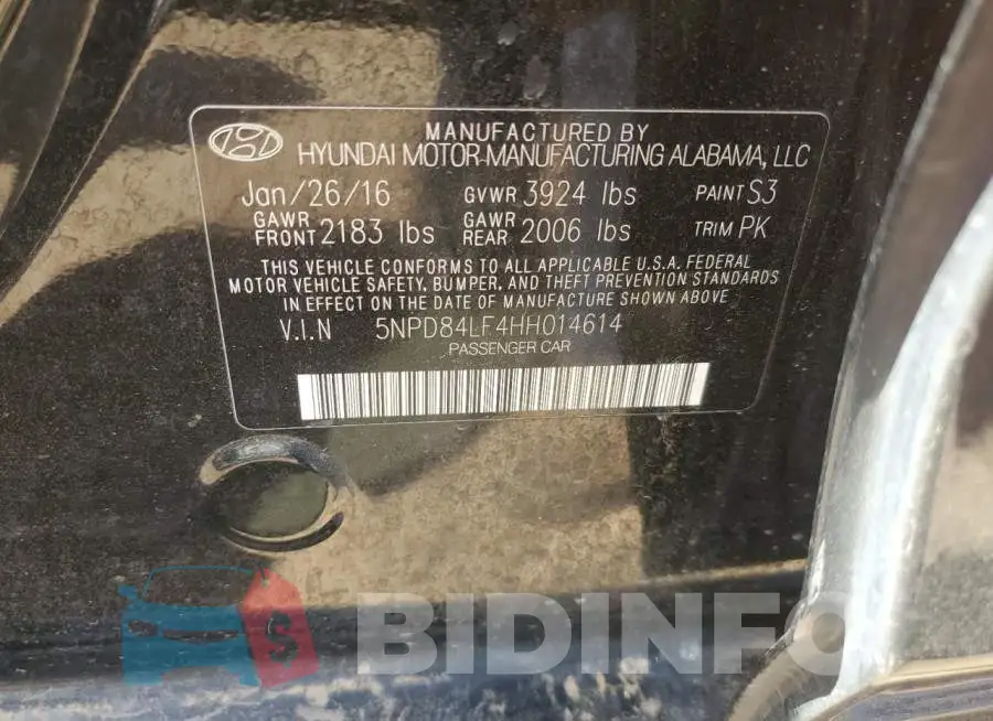 5NPD84LF4HH014614 Photo# 12