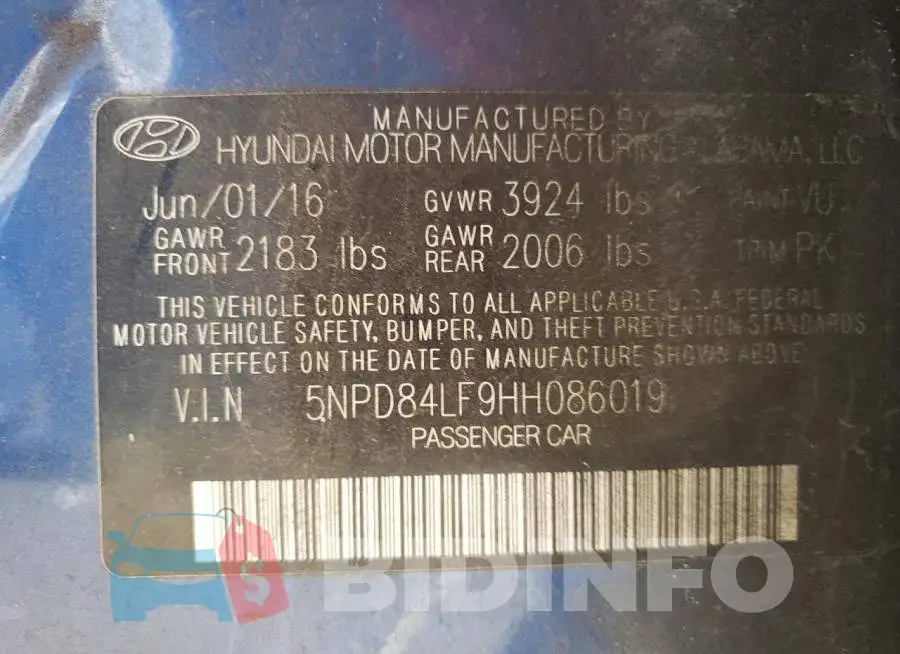 5NPD84LF9HH086019 Photo# 13