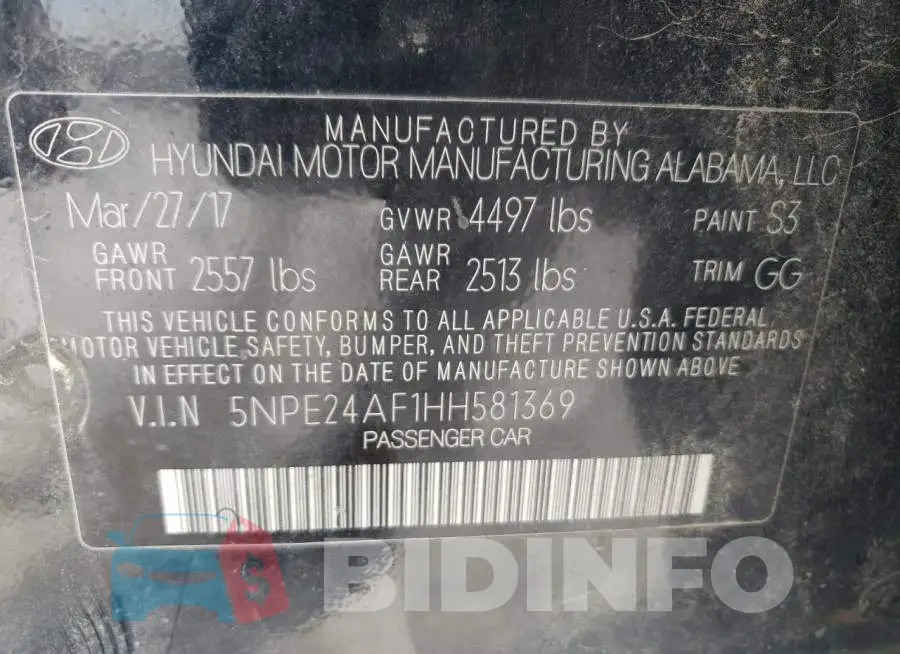 5NPE24AF1HH581369 Photo# 12