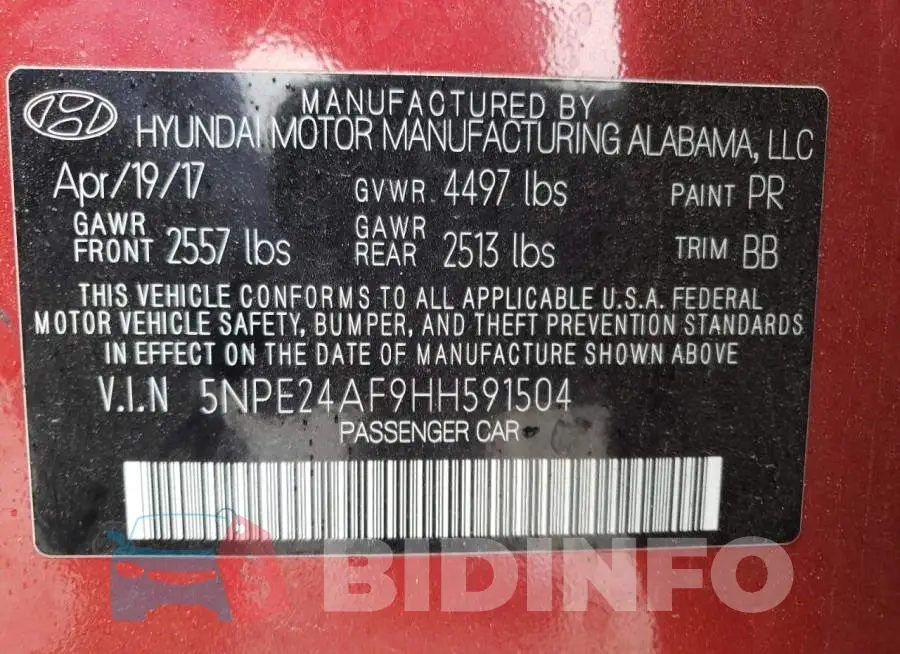 5NPE24AF9HH591504 Photo# 13