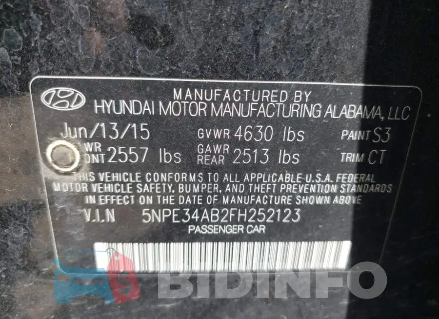5NPE34AB2FH252123 Photo# 12