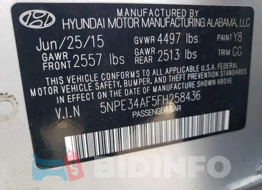5NPE34AF5FH258436 Photo# 12