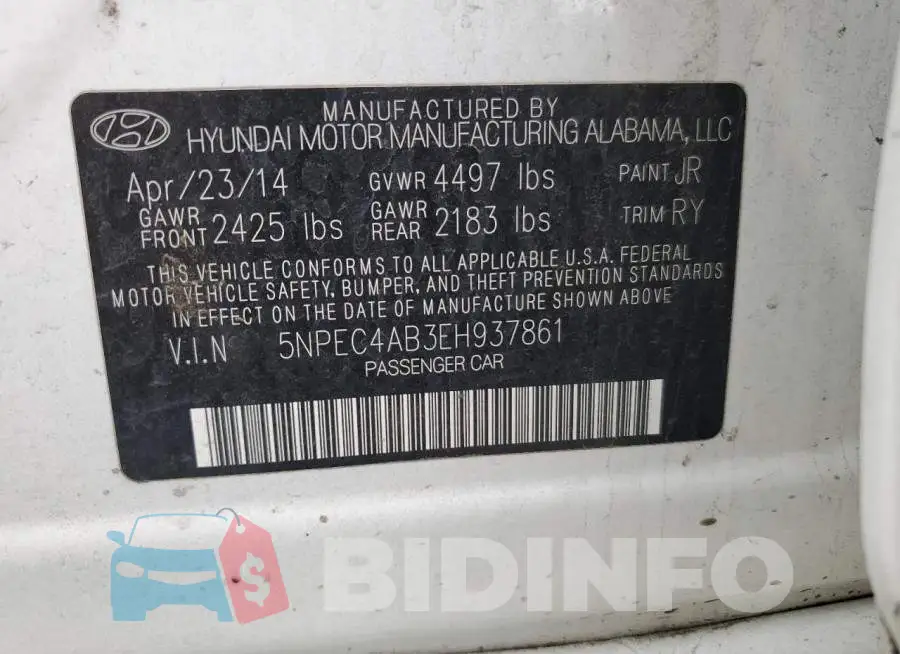 5NPEC4AB3EH937861 Photo# 13