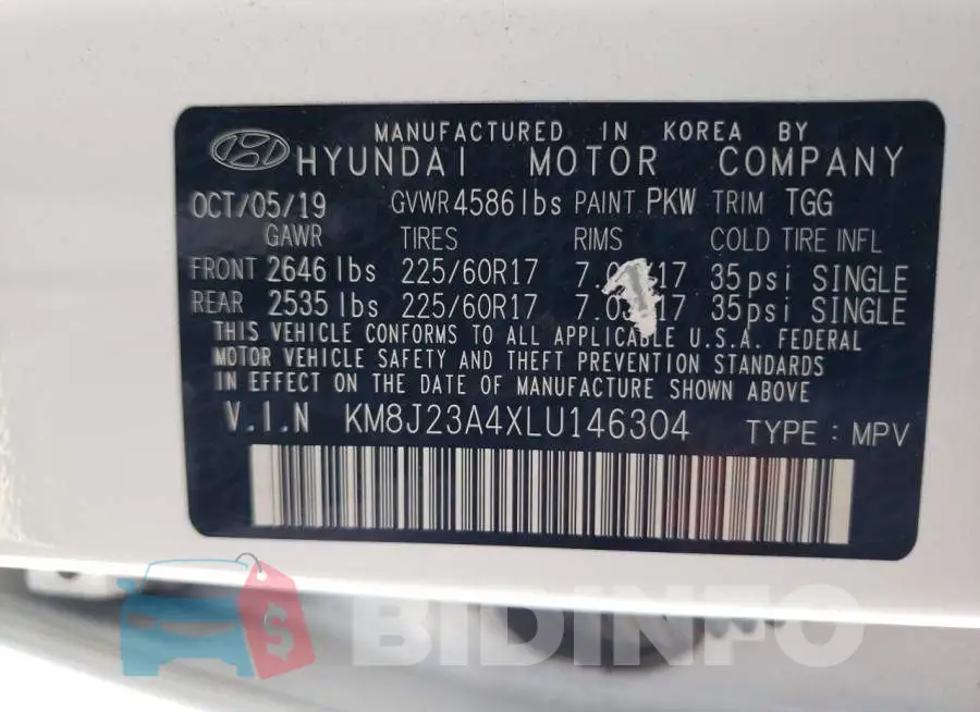KM8J23A4XLU146304 Photo# 14