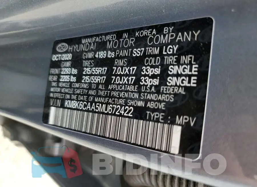 KM8K6CAA5MU672422 Photo# 12