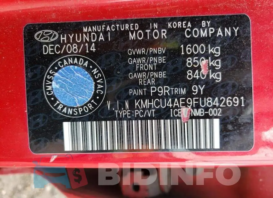 KMHCU4AE9FU842691 Photo# 12