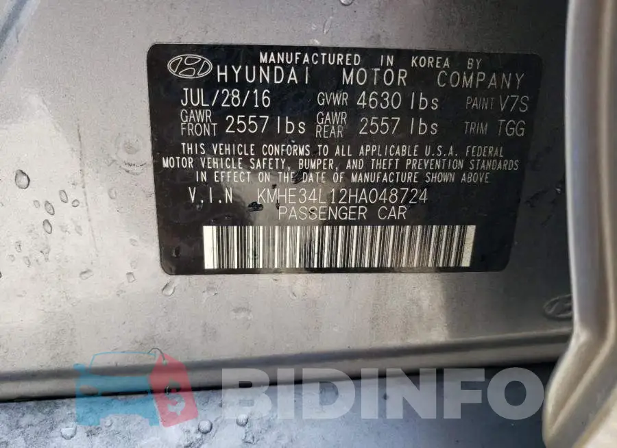 KMHE34L12HA048724 Photo# 12