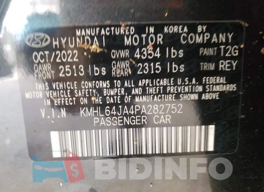 KMHL64JA4PA282752 Photo# 12