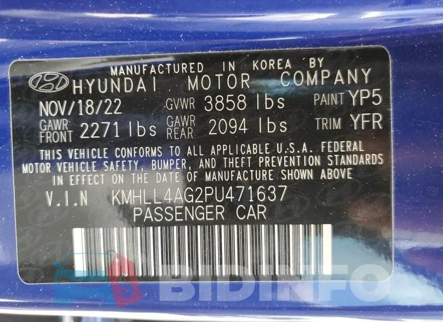 KMHLL4AG2PU471637 Photo# 12