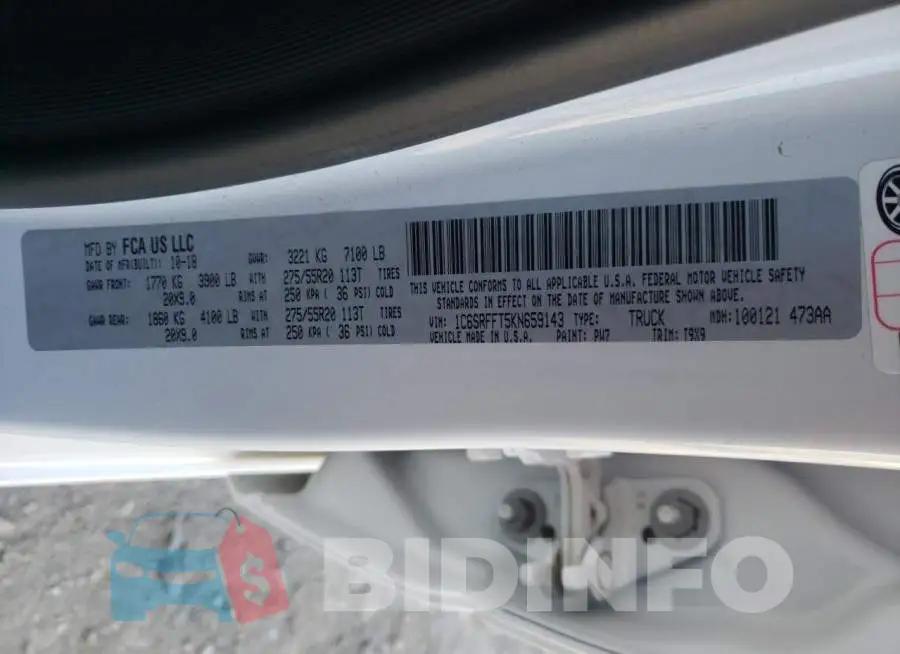 1C6SRFFT5KN659143 Photo# 12