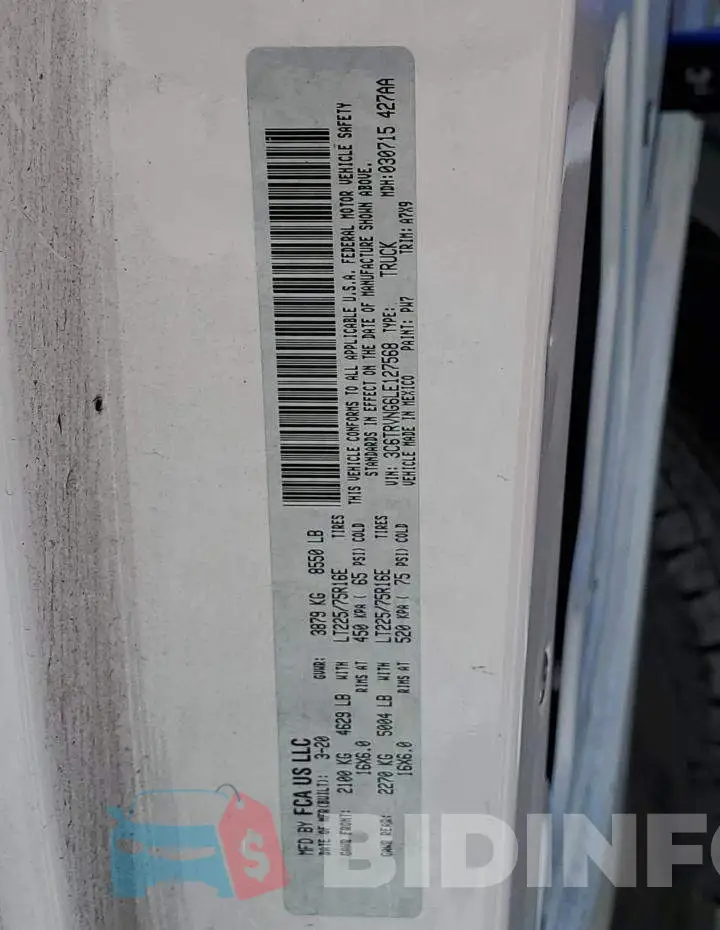 3C6TRVNG6LE127568 Photo# 13