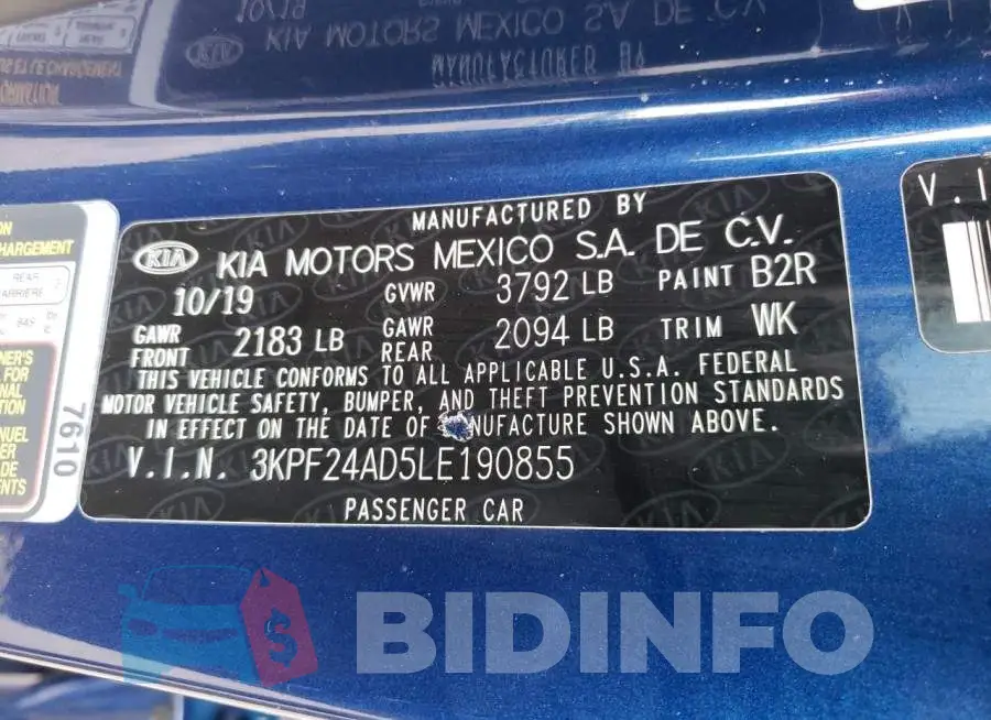 3KPF24AD5LE190855 Photo# 13