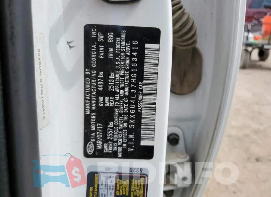 5XXGU4L37HG163416 Photo# 12