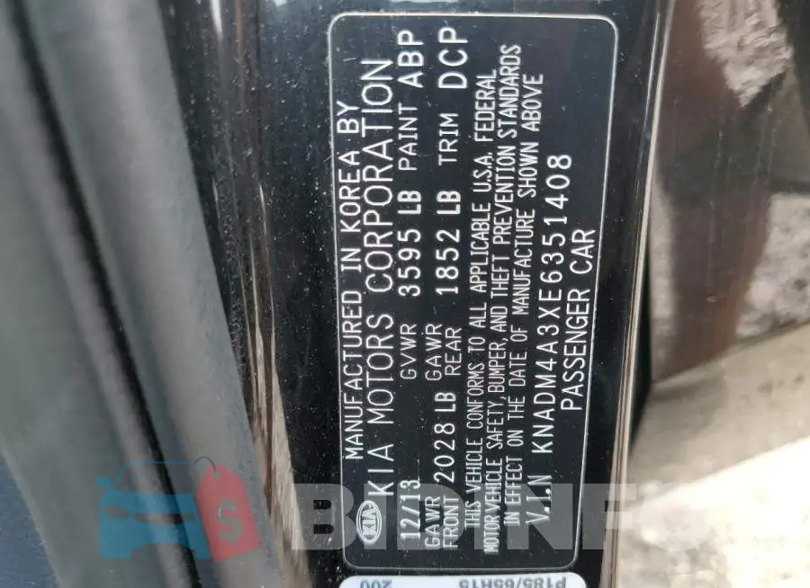 KNADM4A3XE6351408 Photo# 12