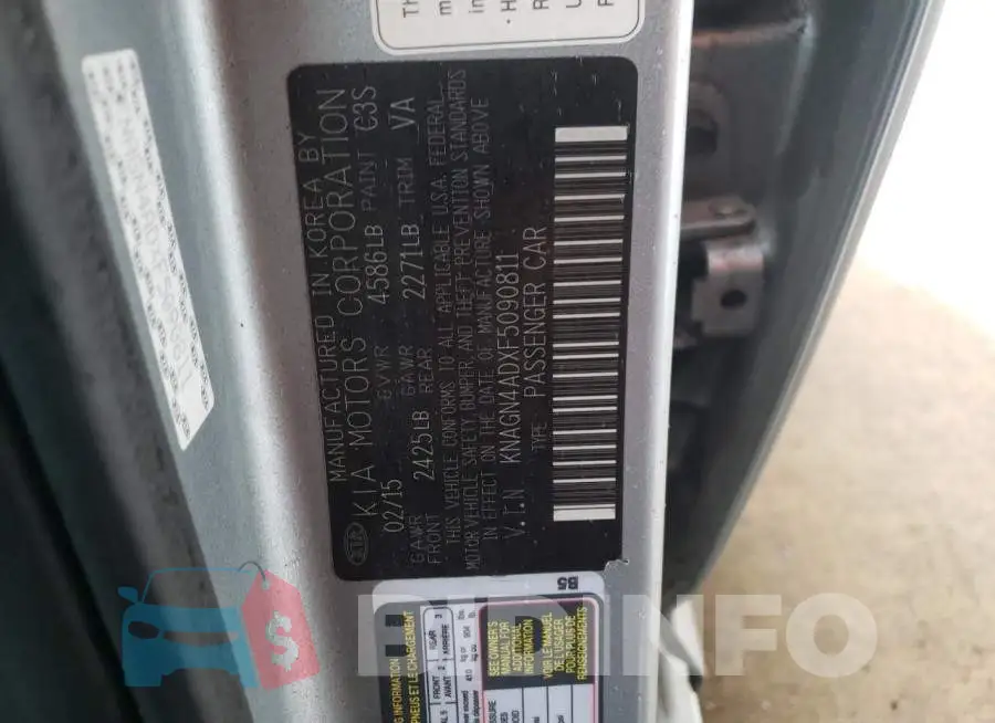 KNAGN4ADXF5090811 Photo# 12