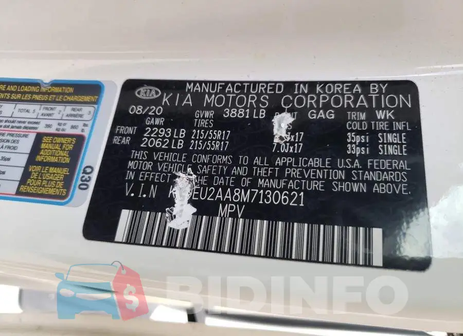 KNDEU2AA8M7130621 Photo# 13