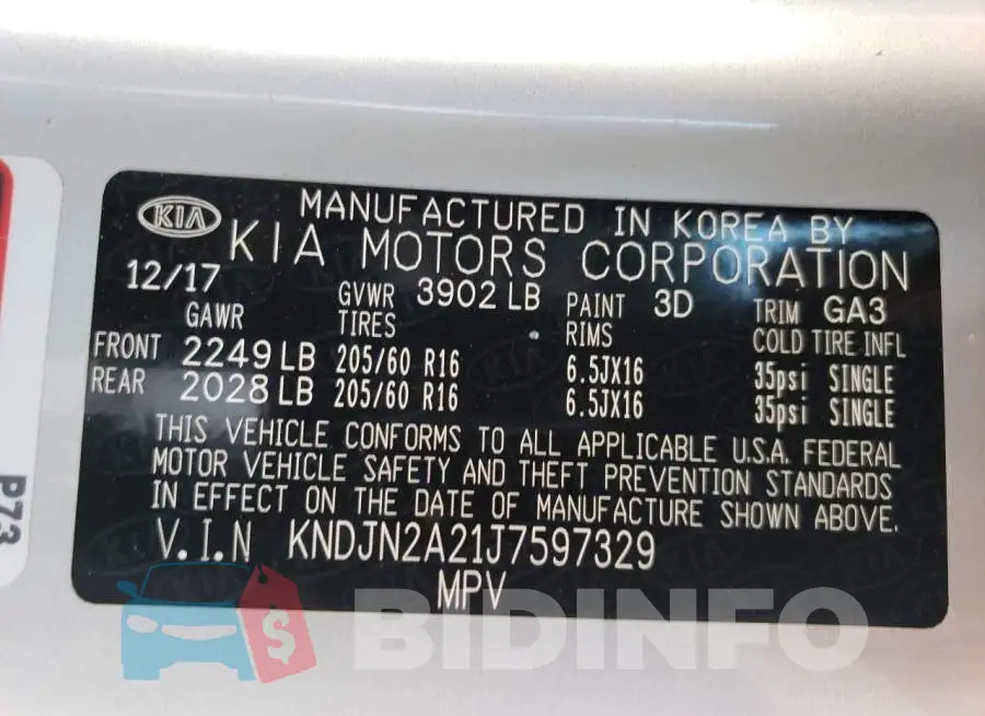 KNDJN2A21J7597329 Photo# 13