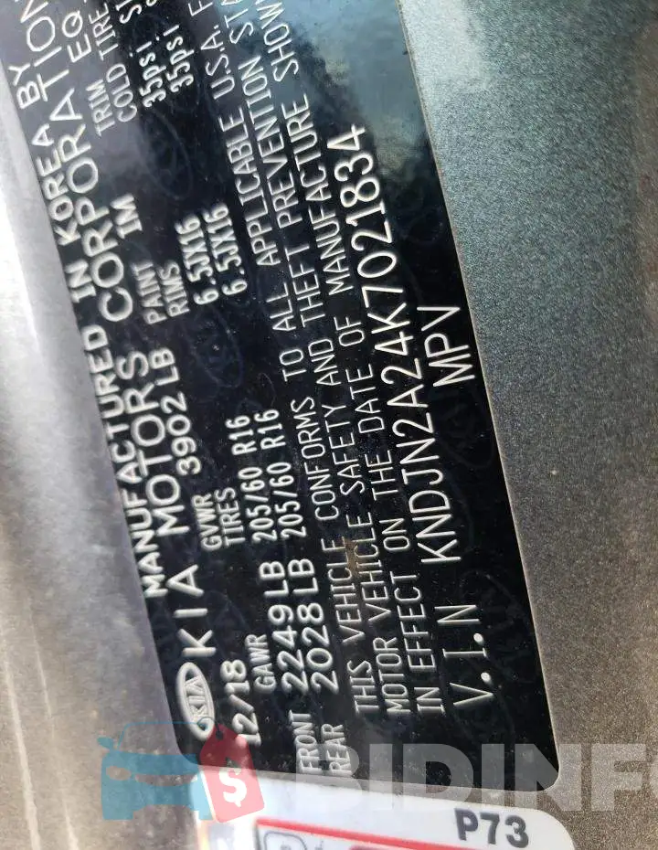 KNDJN2A24K7021834 Photo# 13