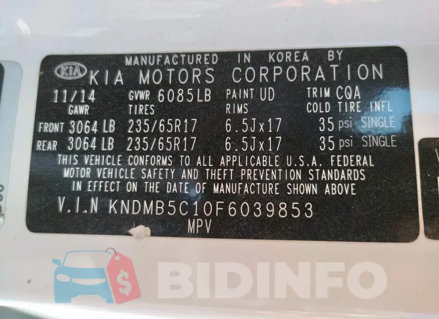 KNDMB5C10F6039853 Photo# 13