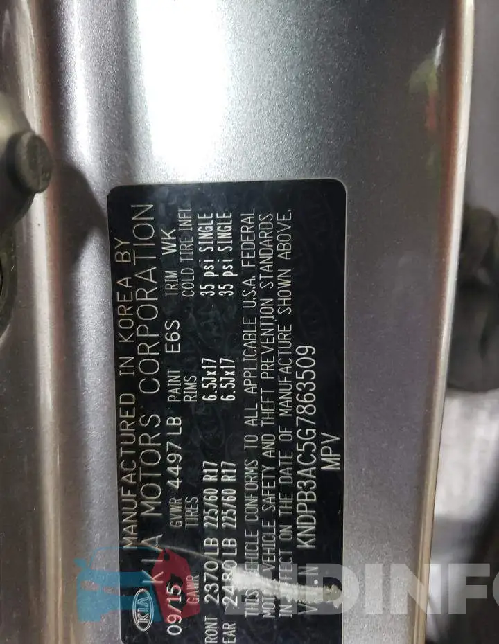 KNDPB3AC5G7863509 Photo# 14