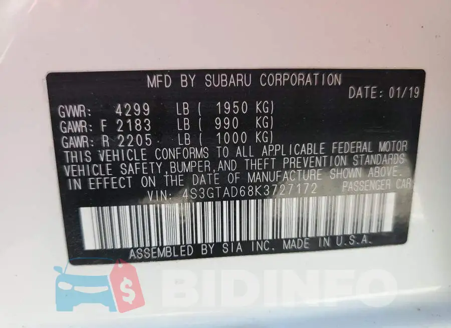 4S3GTAD68K3727172 Photo# 12