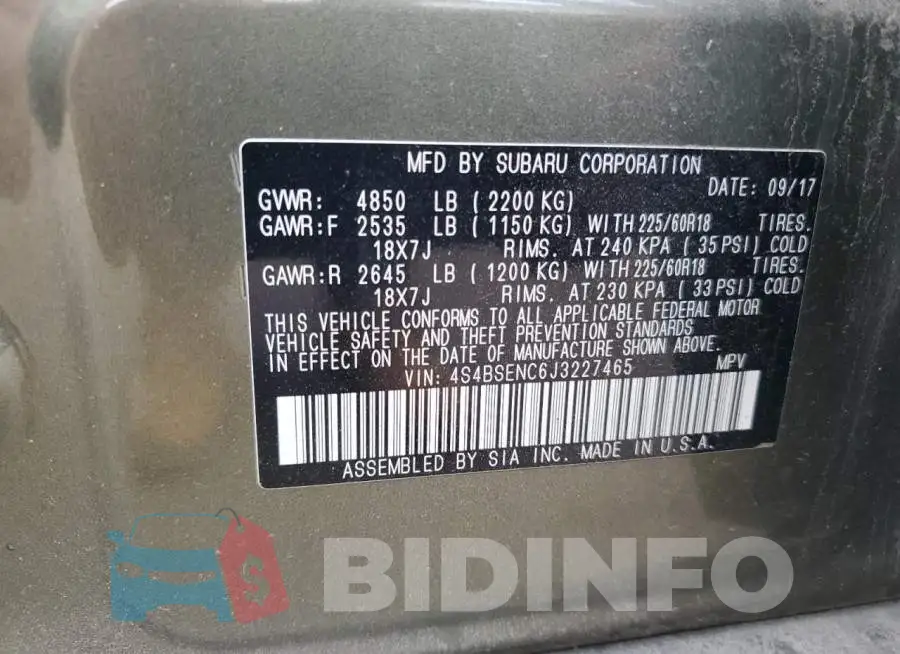4S4BSENC6J3227465 Photo# 13