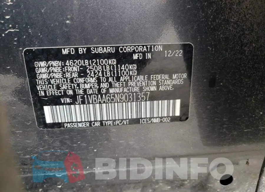 JF1VBAA65N9031357 Photo# 13