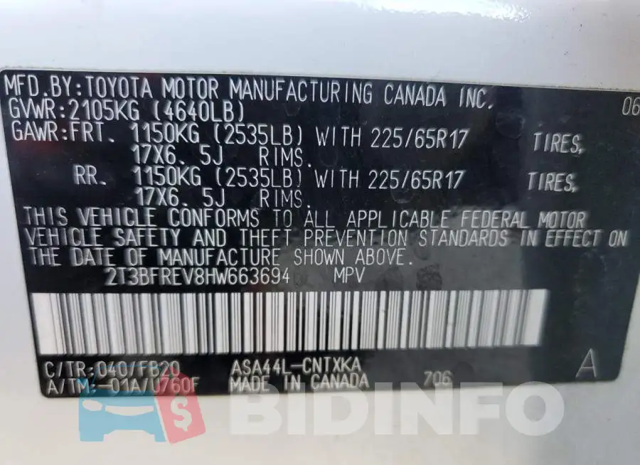 2T3BFREV8HW663694 Photo# 13