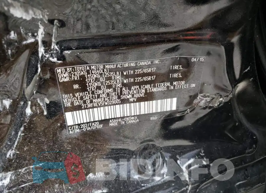 2T3RFREV5FW329005 Photo# 12