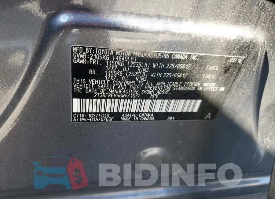 2T3RFREV5GW471677 Photo# 13