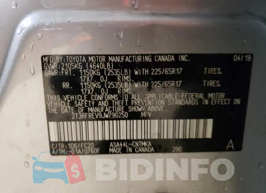 2T3RFREV9JW790250 Photo# 13