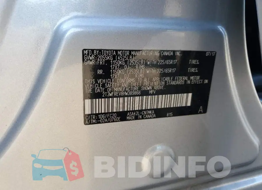 2T3WFREV8HW389866 Photo# 13