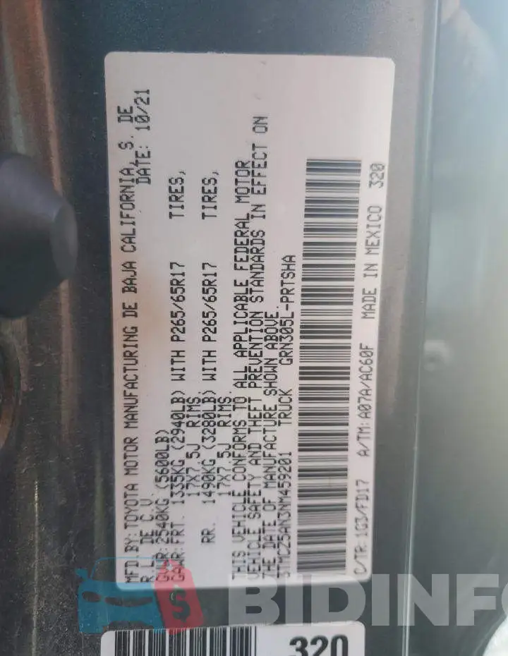 3TMCZ5AN3NM459201 Photo# 12