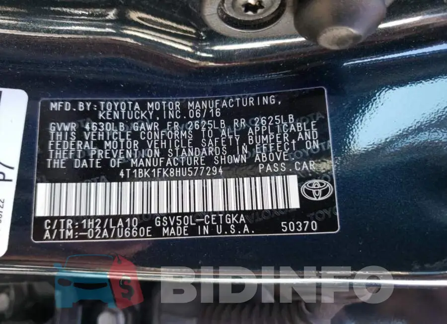 4T1BK1FK8HU577294 Photo# 10
