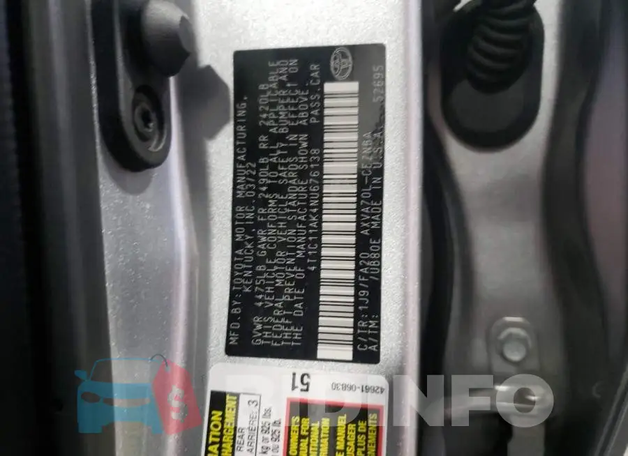 4T1C11AK4NU676138 Photo# 12