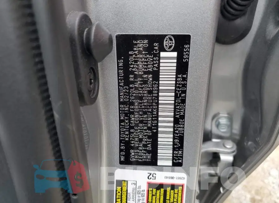 4T1G11AK6PU788962 Photo# 13