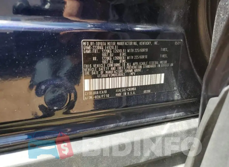 4T3B6RFV3MU038063 Photo# 14
