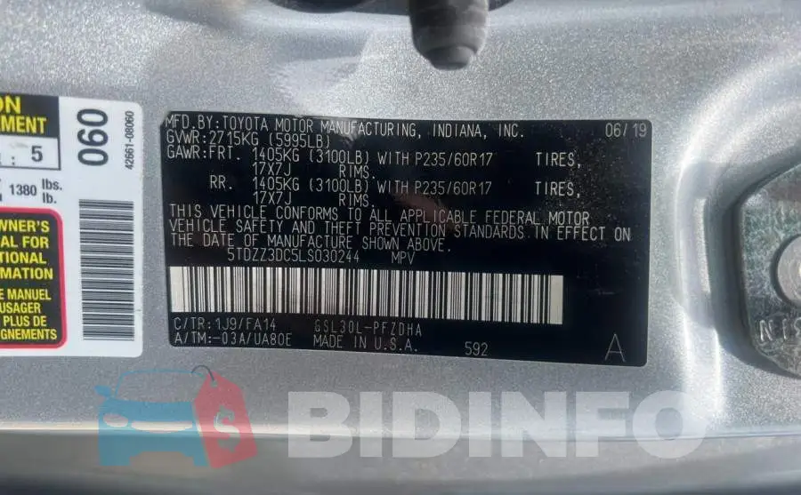 5TDZZ3DC5LS030244 Photo# 10